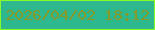 文字の大きさ：3、枠の色：88fd26、背景の色：2db88d、文字の色：85982a 無料ブログパーツのブログ時計
