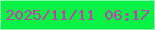 文字の大きさ：1、枠の色：88fdb0、背景の色：08f145、文字の色：c53ead 無料ブログパーツのブログ時計