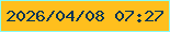 文字の大きさ：5、枠の色：88fdf7、背景の色：ffbf1d、文字の色：003355 無料ブログパーツのブログ時計