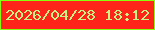 文字の大きさ：1、枠の色：88ff0e、背景の色：ff2419、文字の色：c8f484 無料ブログパーツのブログ時計