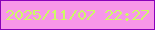 文字の大きさ：3、枠の色：8901b9、背景の色：f797e8、文字の色：cdf967 無料ブログパーツのブログ時計