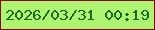 文字の大きさ：2、枠の色：890205、背景の色：aff471、文字の色：196a29 無料ブログパーツのブログ時計