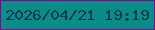 文字の大きさ：5、枠の色：890485、背景の色：0a8c8b、文字の色：0a3a4d 無料ブログパーツのブログ時計