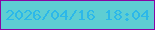 文字の大きさ：2、枠の色：8906a3、背景の色：5eced3、文字の色：2cb8e9 無料ブログパーツのブログ時計