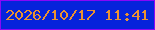 文字の大きさ：3、枠の色：8907f7、背景の色：0623db、文字の色：ea9231 無料ブログパーツのブログ時計