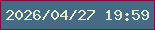 文字の大きさ：5、枠の色：89083a、背景の色：486b85、文字の色：e5eac8 無料ブログパーツのブログ時計