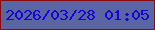 文字の大きさ：2、枠の色：890c0b、背景の色：5a66a1、文字の色：1503d8 無料ブログパーツのブログ時計