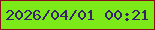 文字の大きさ：5、枠の色：890f1c、背景の色：7bea18、文字の色：37216b 無料ブログパーツのブログ時計
