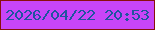 文字の大きさ：1、枠の色：89100c、背景の色：c845f8、文字の色：1f549f 無料ブログパーツのブログ時計
