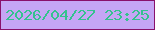 文字の大きさ：3、枠の色：89116c、背景の色：c5a6f5、文字の色：34c28e 無料ブログパーツのブログ時計