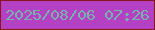 文字の大きさ：4、枠の色：89141b、背景の色：b441c3、文字の色：79b1af 無料ブログパーツのブログ時計