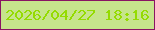 文字の大きさ：1、枠の色：891463、背景の色：c6e48c、文字の色：94db01 無料ブログパーツのブログ時計
