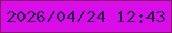文字の大きさ：2、枠の色：89156a、背景の色：d90de8、文字の色：2d0b51 無料ブログパーツのブログ時計