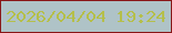 文字の大きさ：5、枠の色：891617、背景の色：afc3c7、文字の色：b5bf4a 無料ブログパーツのブログ時計