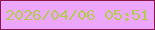 文字の大きさ：3、枠の色：89164d、背景の色：eca7fc、文字の色：b4ca51 無料ブログパーツのブログ時計