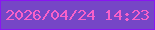 文字の大きさ：3、枠の色：8916f1、背景の色：7646c6、文字の色：f861c9 無料ブログパーツのブログ時計