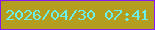 文字の大きさ：4、枠の色：8918f3、背景の色：b49e1f、文字の色：6cefe9 無料ブログパーツのブログ時計
