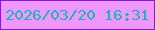 文字の大きさ：4、枠の色：8919e1、背景の色：ef97fb、文字の色：1cb3bd 無料ブログパーツのブログ時計