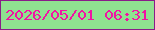 文字の大きさ：4、枠の色：891c88、背景の色：8fe190、文字の色：f212a3 無料ブログパーツのブログ時計
