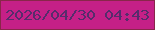 文字の大きさ：2、枠の色：89264a、背景の色：c52087、文字の色：572c6c 無料ブログパーツのブログ時計