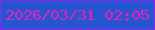 文字の大きさ：1、枠の色：8927f2、背景の色：2755d0、文字の色：e321c3 無料ブログパーツのブログ時計