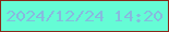 文字の大きさ：4、枠の色：892819、背景の色：65fcd5、文字の色：87bade 無料ブログパーツのブログ時計