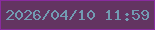 文字の大きさ：5、枠の色：892b9f、背景の色：633461、文字の色：729bb2 無料ブログパーツのブログ時計