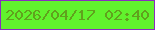 文字の大きさ：3、枠の色：892dbf、背景の色：61f22d、文字の色：60a21d 無料ブログパーツのブログ時計