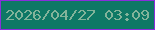 文字の大きさ：3、枠の色：892edb、背景の色：0e7865、文字の色：82b39a 無料ブログパーツのブログ時計