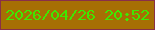 文字の大きさ：1、枠の色：892f48、背景の色：a66f04、文字の色：3fe801 無料ブログパーツのブログ時計