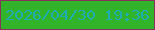 文字の大きさ：2、枠の色：89325b、背景の色：32b42a、文字の色：1eadb1 無料ブログパーツのブログ時計