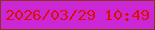 文字の大きさ：2、枠の色：893422、背景の色：cc27d5、文字の色：da1105 無料ブログパーツのブログ時計
