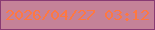 文字の大きさ：5、枠の色：893a73、背景の色：c58298、文字の色：fe7842 無料ブログパーツのブログ時計