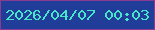 文字の大きさ：3、枠の色：893a91、背景の色：203e99、文字の色：47e5ca 無料ブログパーツのブログ時計
