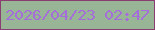 文字の大きさ：4、枠の色：893d71、背景の色：98b696、文字の色：a56dd9 無料ブログパーツのブログ時計