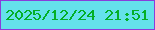 文字の大きさ：4、枠の色：893ddb、背景の色：64e1eb、文字の色：02af27 無料ブログパーツのブログ時計