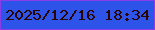 文字の大きさ：5、枠の色：893de8、背景の色：2e53e9、文字の色：2a0400 無料ブログパーツのブログ時計
