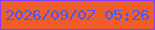 文字の大きさ：5、枠の色：893efb、背景の色：ef5e2a、文字の色：4159fb 無料ブログパーツのブログ時計