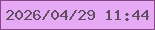 文字の大きさ：2、枠の色：894781、背景の色：e5a9f6、文字の色：5e505a 無料ブログパーツのブログ時計