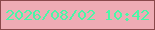 文字の大きさ：1、枠の色：89484b、背景の色：eeacb5、文字の色：4af7a7 無料ブログパーツのブログ時計
