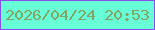 文字の大きさ：1、枠の色：894dee、背景の色：67fdd7、文字の色：82a464 無料ブログパーツのブログ時計