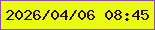文字の大きさ：2、枠の色：894fa9、背景の色：e9fb12、文字の色：2b0d12 無料ブログパーツのブログ時計