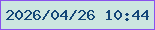 文字の大きさ：5、枠の色：8951ed、背景の色：cce5e0、文字の色：134677 無料ブログパーツのブログ時計