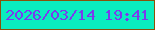 文字の大きさ：4、枠の色：895208、背景の色：0aedbe、文字の色：7b3aee 無料ブログパーツのブログ時計