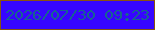 文字の大きさ：5、枠の色：89520e、背景の色：3605ff、文字の色：166390 無料ブログパーツのブログ時計