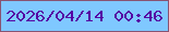 文字の大きさ：4、枠の色：895372、背景の色：7fc8ff、文字の色：5504a4 無料ブログパーツのブログ時計