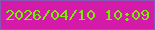 文字の大きさ：4、枠の色：8956b5、背景の色：d41aa8、文字の色：7aeb07 無料ブログパーツのブログ時計