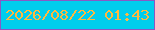 文字の大きさ：4、枠の色：8958c5、背景の色：00cded、文字の色：ffb93f 無料ブログパーツのブログ時計