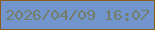 文字の大きさ：1、枠の色：895d1d、背景の色：7395ce、文字の色：747d65 無料ブログパーツのブログ時計