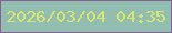 文字の大きさ：3、枠の色：895f91、背景の色：91beb0、文字の色：dbe670 無料ブログパーツのブログ時計